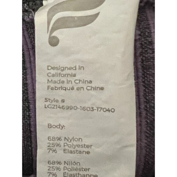 Fabletics Leggings Womens Size M Purple Gray Mid Rise Full Compression Athleisur - Picture 6 of 7